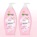 garnier 1แถม1 body sakura white pinkish radiance serum milk uv