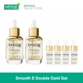 [แพ็คคู่สุดคุ้ม] Smooth E Double Gold Set สมูทอีเซรั่ม 24K Hydroboost แพ็คคู่ ลดเลือนริ้วรอย ผิวนุ่มชุ่มชื้น ผิวฉ่ำ ขนาด 30 ml. 2 ชิ้น + 4 ml. 4 ชิ้น