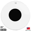 Remo® Marshing Drum Leather 26-inch Parade, Black White White Leather, EN-1226-CRCHING DRUMHEAD ** Made in Taiwan **