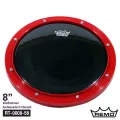 Remo® Practice Pad™ RT-0008-58 แป้นซ้อมกลอง ขนาด 8 นิ้ว สีแดง ใช้หนัง Ambassador® Ebony® แป้นซ้อมตีกลองแบบพกพา