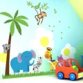 SK9039 สติ๊กเกอร์ติดผนัง สติ๊กเกอร์ติดผนังห้องนอน รุ่นช้างฟ้า Wall Sticker