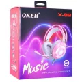 Oker Headset x99 แจ๊ค 3.5” มีดำ / ชมพู งานดี เสียงดีๆสวยมากๆ มีไฟที่หูครอบสวยเลยย+พร้อมไมค์