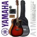 Yamaha® A1M กีตาร์โปร่งไฟฟ้า 41 นิ้ว คอเว้า ไม้หน้าโซลิดซิทก้าสปรูซ ปิ๊กอัพมีเทคโนโลยี SRT+ ฟรีที่ปิดช่องเสียง & กระเป๋า
