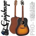 Epiphone® PRO-1 กีตาร์โปร่ง 41 นิ้ว ทรง Dreadnought ไม้สปรูซคัดพิเศษ/มะฮอกกานี หย่อง Graph Tech NuBone เคลือบเงา + แถมฟรีกระเป๋า & คาโป้ & ปิ๊ก