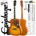 Epiphone® Dove Studio กีตาร์โปร่งไฟฟ้า 41 นิ้ว ไม้ท็อปโซลิดสปรูซ หย่อง NuBone® / ลูกบิด Grover® / ปิ๊กอัพ Fishman™ Sonicore™ + แถมฟรีกระเป๋า **ประกัน