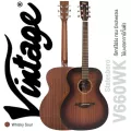 Vintage V660WK Statesboro Series กีตาร์โปร่ง ทรง Orchestra ไม้มะฮอกกานีทั้งตัว สี Whisky Sour