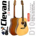Clevan D10 กีตาร์โปร่ง 41  หย่องแบบ Nubone ใช้สายกีตาร์ D'addario กีตาร์โปร่งสเปค Yamaha F310 + แถมฟรีกระเป๋ากีตาร์ &