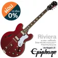 Epiphone® Riviera กีตาร์ไฟฟ้า ทรง Semi Hollow ยุคปี 60s 22 เฟรต ไม้เมเปิ้ล/มะฮอกกานี ปิ๊กอัพ Epiphone PRO Mini Humbucker™  **ประกันศูนย์ 1 ปี**