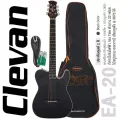 Clevan EA-20 กีตาร์โปร่งไฟฟ้า ทรง Tele  22 เฟร็ต ไม้สปูรซ/มะฮอกกานี ** สามารถเสียบหูฟัง & MP3 **  Guitar Active + แถมฟรีกระเป๋าบุฟองน้ำ & คาโป้ & ปิ