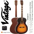 Vintage VE160VSB Historic Series กีตาร์โปร่งไฟฟ้า ทรง Orchestra ไม้สปรูซ คอไม้มะฮอกกานี ปิ๊กอัพ Vintage Preamp อินเลย์บล็อคสีขาว ** ประกันศูนย์ 1 ปี *