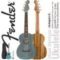 Fender® Dhani Harrison Ukulele อูคูเลเล่ อูคูเลเล่ไฟฟ้า ไซส์ Tenor 19 เฟรต ไม้หน้าแท้ Ovangkol เครื่องตั้งสายในตัว + แถมฟรีกระเป๋า Fender  ** ประกันศู