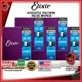 [USAแท้100%] [1ชุด 6เส้น] สายกีต้าร์โปร่ง Elixir Polyweb 80/20 Bronze เต่าเเดง