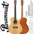 Paramount QAG511 กีตาร์โปร่ง / QAG511E โปร่งไฟฟ้า 41" คอเว้า ทรง GA ไม้แท้ทั้งตัว ไม้โซลิดสปรูซ/โซลิดมะฮอกกานี เคลือบด้าน ปิ๊กอัพ SE-40 สำหรับรุ่น QA