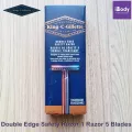 ยิลเลตต์ ชุดมีดโกน 2 คม Double Edge Safety Razor 1 Razor 5 Blades (King C Gillette®)