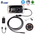 Becao กล้องเอนโดสโคป 7 มม. 3 ใน 1 ไมโคร USB กล้องวิดีโอขนาดเล็กกันน้ำ 6 กล้องตรวจสอบ Borescope Led