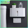 Serindia ที่ใส่กระดาษชำระแบบกันน้ำติดผนังที่วางกระดาษสำหรับชั้นวางของในห้องน้ำกล่องถาดม้วนกล่องเก็บอุปกรณ์ห้องน้ำ