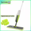 Serindia VIP Spray Mop Broom Set Magic Mop ไม้ถูพื้นแบนเครื่องมือทำความสะอาดบ้านในครัวเรือนพร้อมแผ่นไมโครไฟเบอร์แบบใช้ซ้ำได้ Lazy Mop