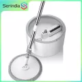 Serindia Magic Microfiber Mop with Round Bucket Adjustable Handle Household Sweeper Tile Cleaner Carton Flow System 360 Cleaning Tools