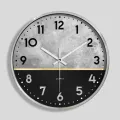 นาฬิกาแขวนโลหะแบบเรียบง่ายห้องนั่งเล่นนาฬิกาดิจิตอลควอตซ์นาฬิกากรอบอลูมิเนียมนาฬิกาแขวนด้านแคบ 12 นิ้ว 30CM TH34000