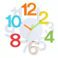นาฬิกาแขวนดิจิตอล 3D ที่เรียบง่าย ห้องนอนห้องเด็ก นาฬิกาแขวนตกแต่งที่เรียบง่าย นาฬิกาแขวน TH34126