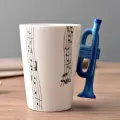 Novelty Guitar Ceramic Cup Personality Music Note Milk/juice/lemon/coffee Mug Tea Cup Drinkware