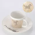 Mirror Reflection Coffee Cup Plate Luxury Afternoon Tea Set Ceramic Running Horse/deer/hummingbird Mug