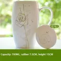 Oussirro Ceramic Mugs With Scoop Creative Ceramic Milk Coffee Mug Cup Elegant Wedding Big Volume