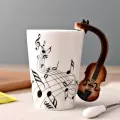 Novelty Guitar Ceramic Cup Personality Note Milk/juice/lemon/coffee Mug Tea Cup Home/office Drinkware