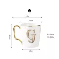 Eways Gold Handle Couple Bone China Coffee Mug Creative Letter Wedding Birthday