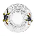 Exquisite Enamel Transparent Glass Coffee Teacup Personality Blue Rose Heat-Resistant Cup Set Household Glass Red Rose