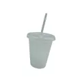 5pcs Creative Straw Cup Sequined Glitter Cup Colorful Coffee Straw Mug Flash Powder Shiny Plastic Tumbler With Lid