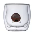 Funny Animal Double Wall Glass Cup Coffee Mug Milk Glass Heat-Resistant Glass New Year Mug