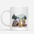 Couple And Dogs Man Women Personalized Mug Custom Made Stoneware Coffee Cups For Family Diy 11/15oz R2060