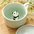 New Coffee Milk Tea Ceramic Mugs - 3D Animal Morning Cup Panda Inside Best for Morning Drink Weddings Birthdays