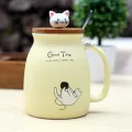 420ml Color Cartoon Milk Coffee Ceramic Mug With Spoon Cup Cute Cat Heat-Resistant Cup Kitten Children Cup Office S