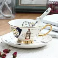 High Quality Bone Coffee Cups Luxurious Ceramic Cups On-Glazed Advanced Tea Cups And Saucers Sets S