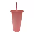 6 Colors Portable Hand Cup Straw Water Cup Coffee Mug Plastic Travel Cup Drinking Cup Home Office Reusable With Straw Mug