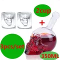 7pcs/set Crystal Skull Shot Glasses Cup Set With 550ml Wine Glass Bottle Decanter Home Bar Vodka Drinking Cups