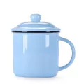 400ml Chinese Style Vintage Enamel Mug With Lid Ceramic Mug Coffee Milk Tea Mugs Home Imitation Ancient Mouthwash Cup