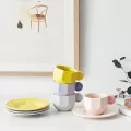Nordic Creative Geometric Ceramic Coffee Cup Concentrated Italian Coffee Cup Saucer Set Household Small Coffee Cup