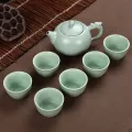 Longquan Celadon Fish Tea Set Ceramic Teapot Kettle Ceramic Tea Cup Fish Chinese Kung Fu Tea Set Drinkware 1pot6cups
