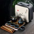 Portable Kung Fu Tea Set Ceramic Chinese Teapot Porcelain Teaset Gaiwan Tea Cups Of Tea Ceremony Tea Pot With Travel Bag