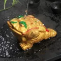 Chinese Handicrafts Frog Statue Tea Pet Resin Color-Changing Lucky Money Toad Figurine Feng Shui Home Ornaments Tea Accessories