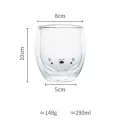 Creative Cute Cartoon Bear Cat Double Layer Heat Resistant Transparent Glass Mug Coffee Tea Milk Water Cup