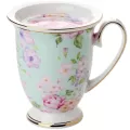 European Pastoral Bone China Coffee Milk Mug Ceramic Creative Floral Painting Water Cup Afternoon Teacup Kitchen S