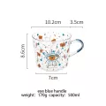 Mdzf Sweethome 500ml Scale Glass Mug Breakfast Mlik Coffe Cup Household Couple Water Cup Sun Eye Pattern Drinkware
