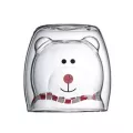 Lovely Glass Mugs Bear Cat Dog Animal Double-Layer Tea Milk Coffee Cup With Round Mouth Prevent Scald