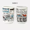 Japanese Impression Ceramic Mugs 300ml Tea Sushi Sake Cup Funny Family Restaurant Decoration Travel For Friends