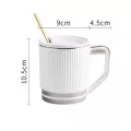 Ceramic Mug Condensed Coffee Porcelain Tea Cups And Saucer Sets Cute Tumbler Latte Bone China Mugs With Spoon Cup