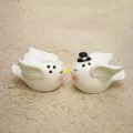 6.2*4*4.2cm Cartoon Hand-Painted Angel Bird Couple Ceramic Spice Bottle Pair Of Home Kitchen Supplies Pepper Salt Shaker